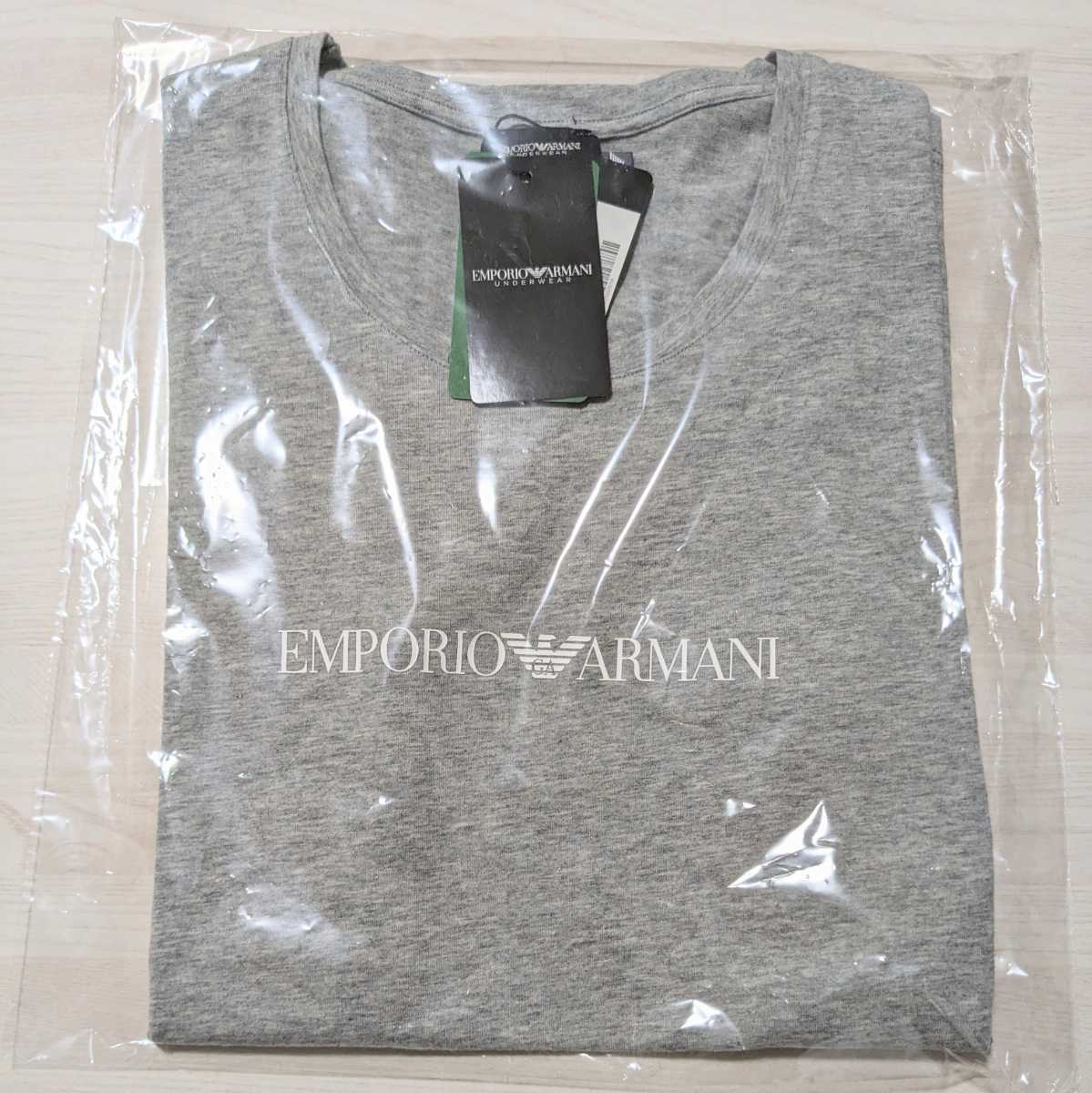 EMPORIO ARMANI エンポリオ アルマーニ アイコニック ロゴ クルーネック タイトフィット Tシャツ レディース 54122739 ミドルグレー XS_画像2