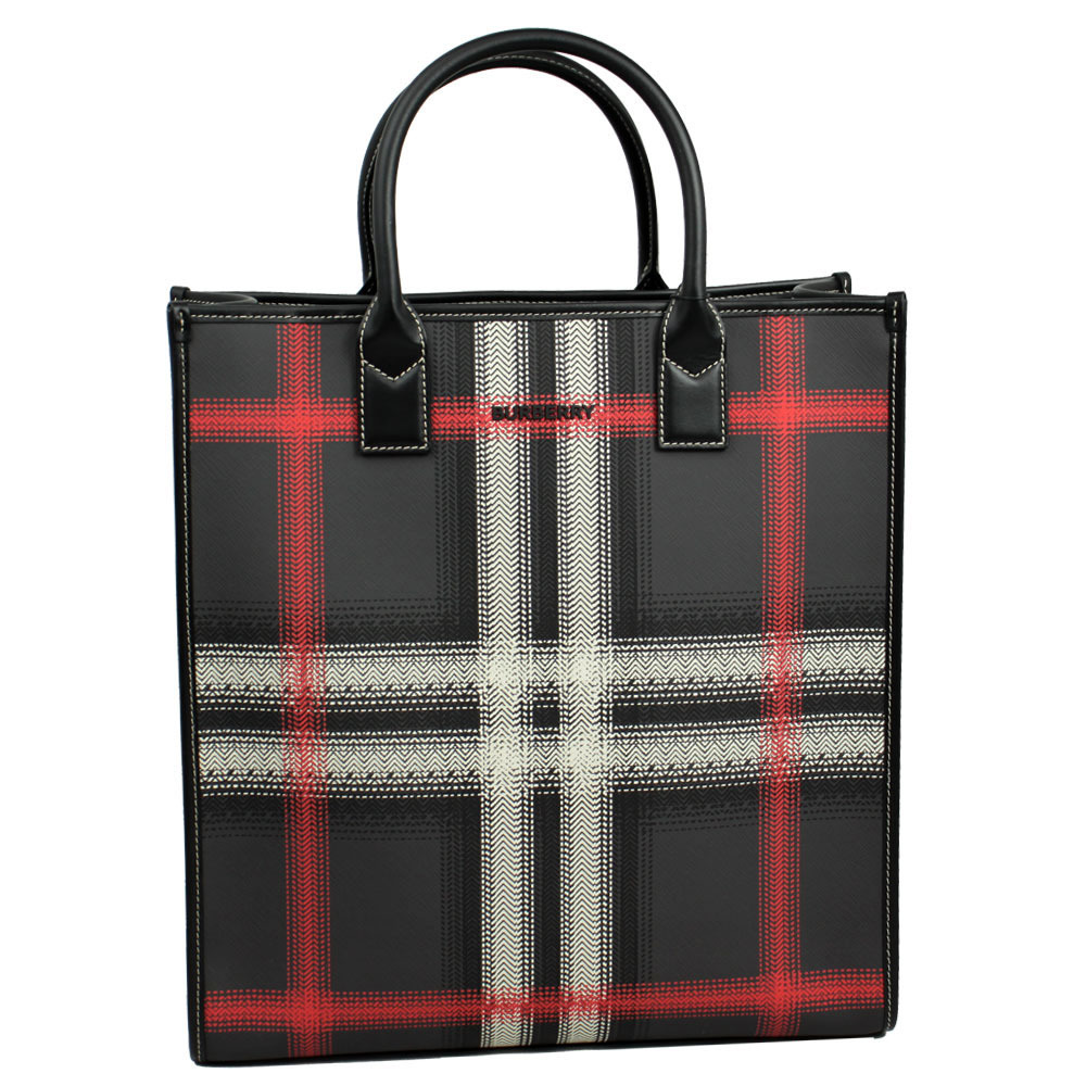 バーバリー バッグ メンズ レディース BURBERRY トートバッグ ブラーチェック デニートート チャコールグレー 80562401_画像1