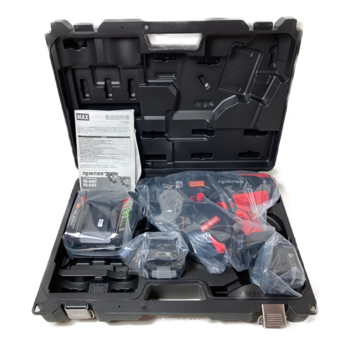 ** MAX マックス 鉄筋結束機 ツインタイア (バッテリ2個・充電器・ケース付) RB-610T-B2C/1450A RB90713 未使用に近い_画像2
