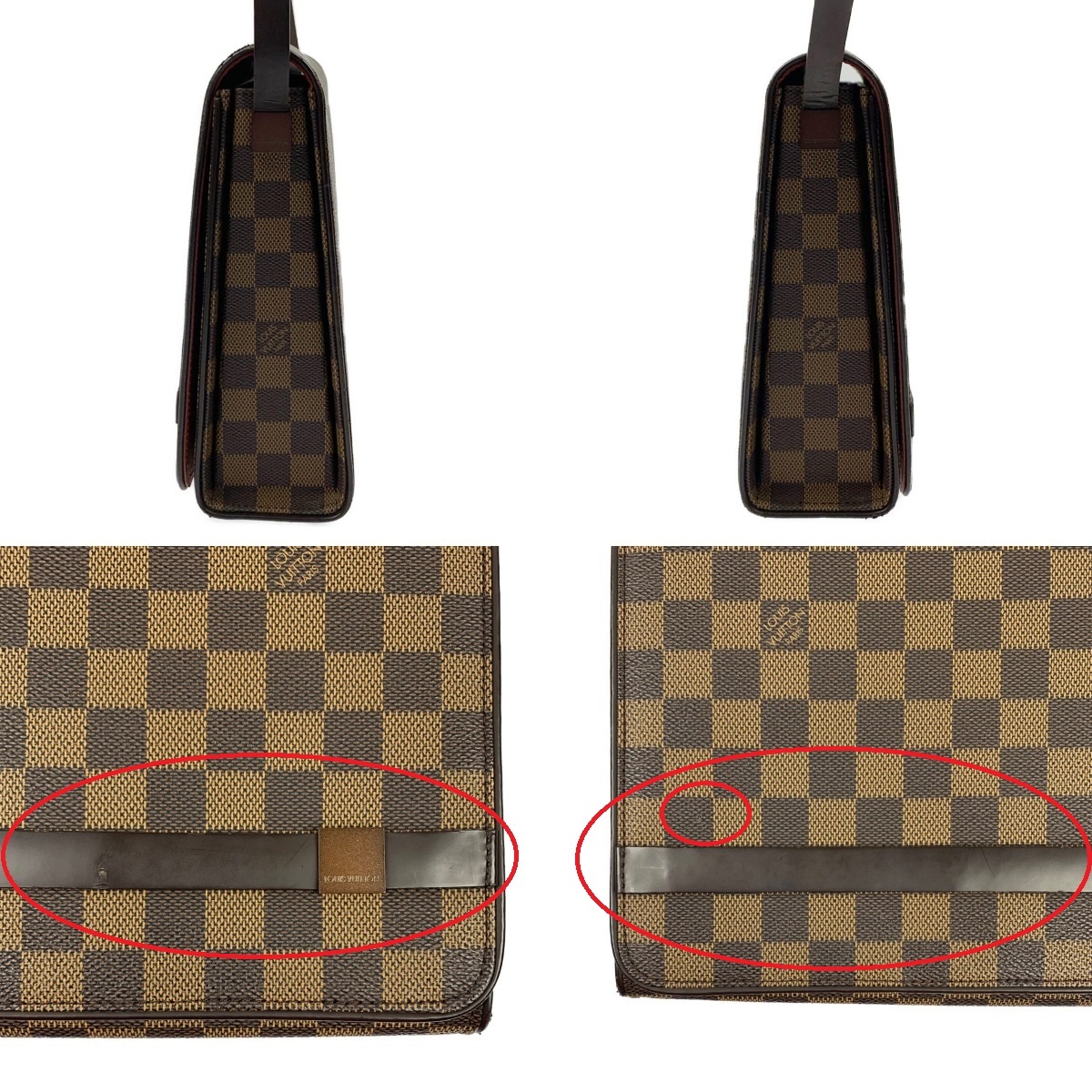 ▽▽ LOUIS VUITTON ルイヴィトン トライベッカ・カレ　ダミエ　ショルダーバッグ N51161 やや傷や汚れあり_画像3