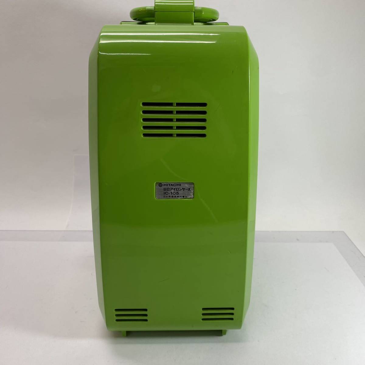 [ free shipping prompt decision ] HITACHI Hitachi steam iron IS-7100 case attaching IC-105 green Space Age Showa Retro consumer electronics old tool operation goods 