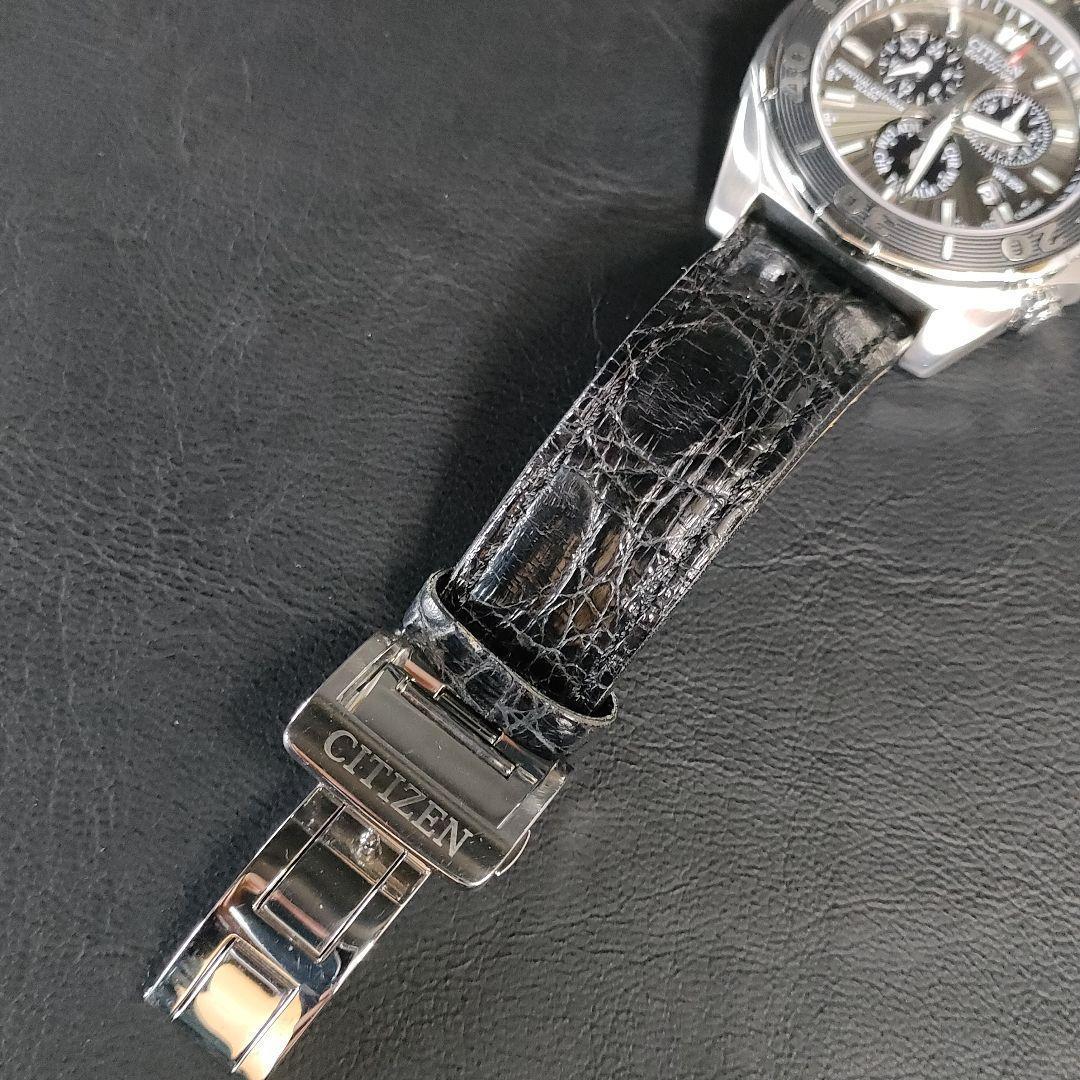 極美品【稼働品】CITIZENシチズン E820 グレー シルバー クロノグラフ