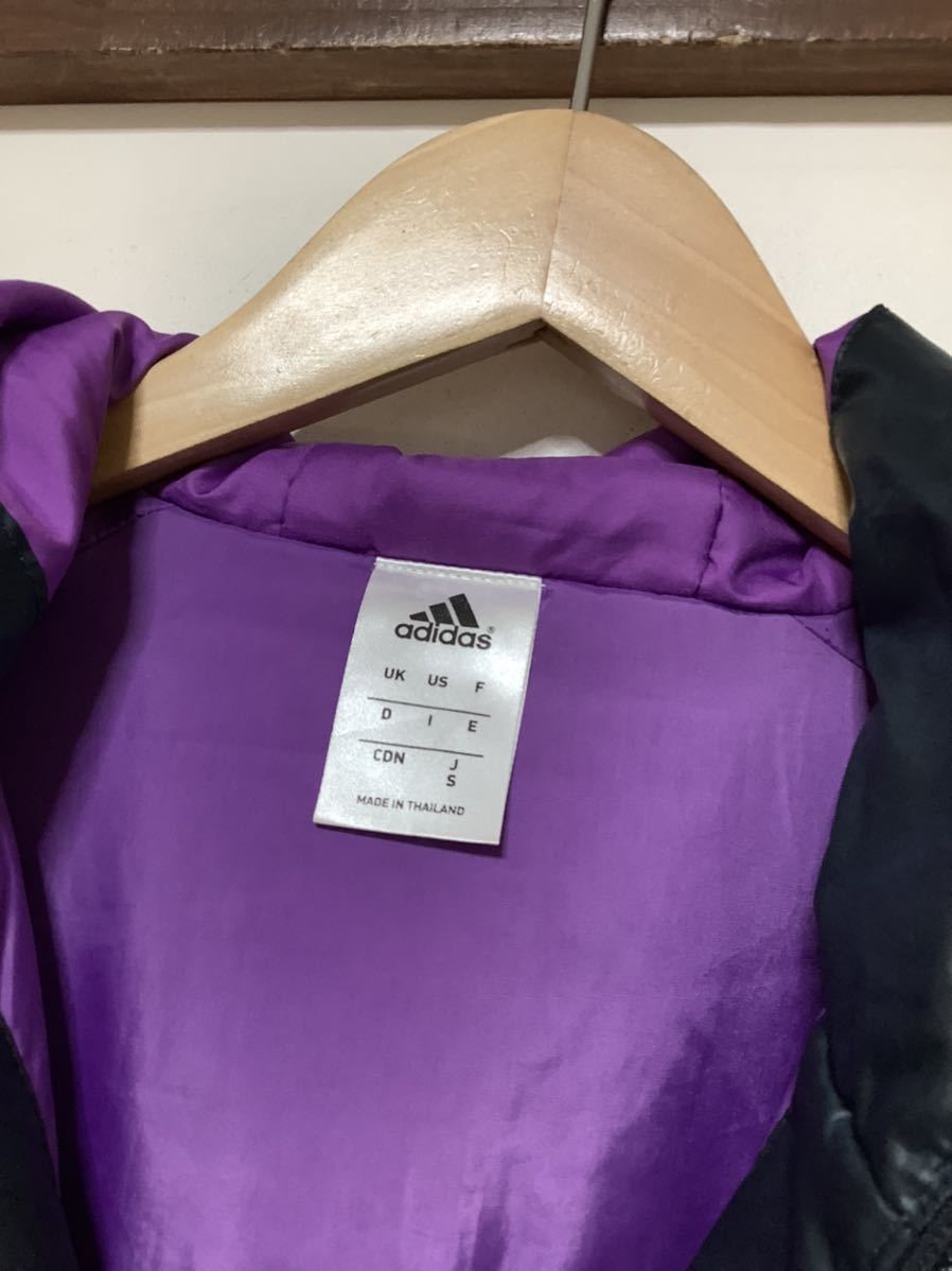 ru1031 adidas Adidas cotton inside coat M lady's navy / purple climaproof Logo embroidery 