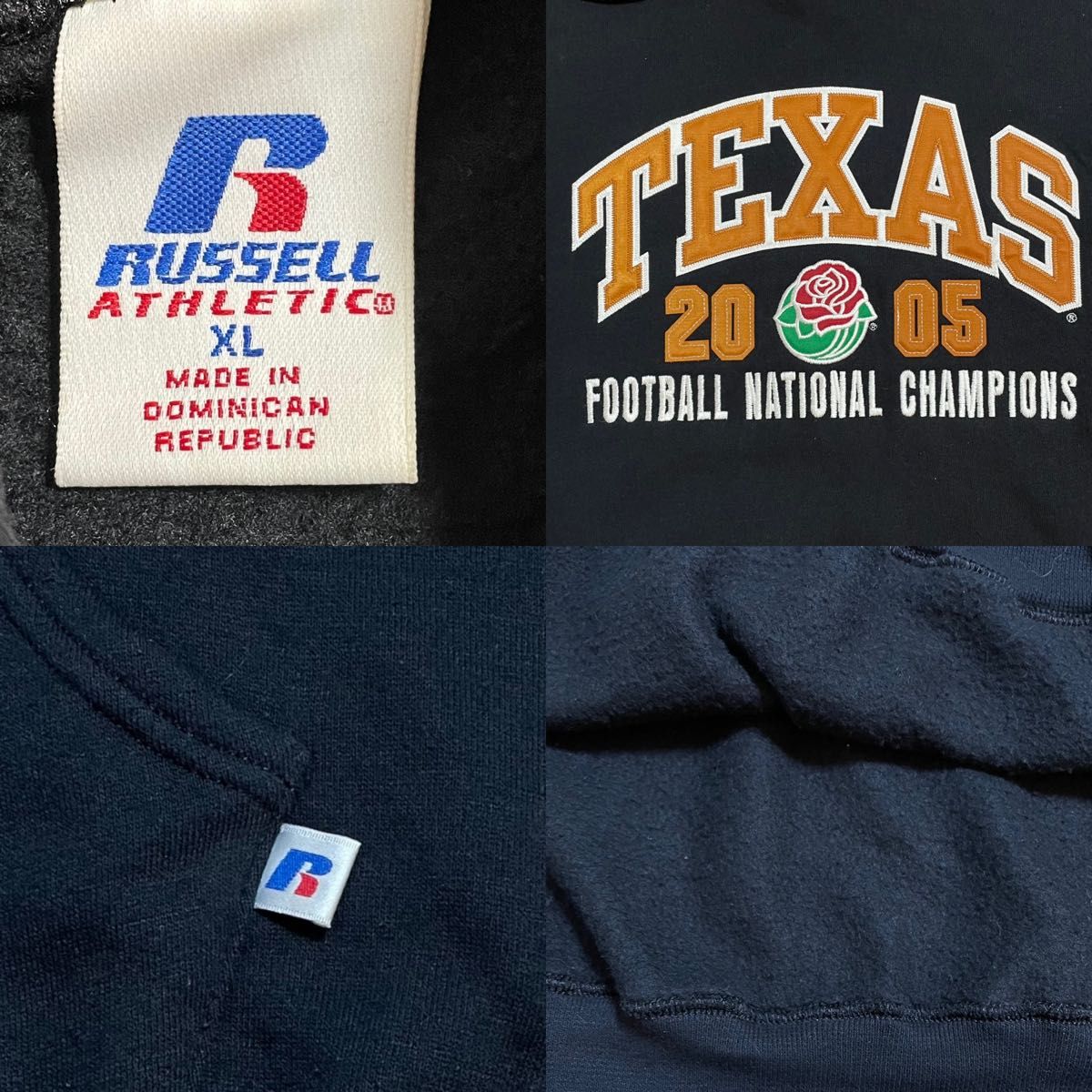 Russell】カレッジ テキサス大学 TEXAS フットボール 刺繍 Russell】カレッジ テキサス大学 TEXAS フットボール 刺繍