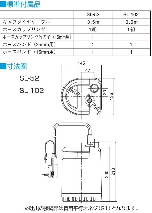 寺田 水中ポンプ 小型 100V SL-102 洗濯ポンプ 風呂水ポンプ 家庭用_画像3