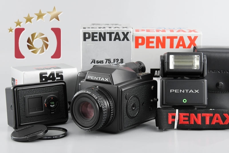 PENTAX ペンタックス 645 + SMC A 645 75mm f/2.8 元箱付き www