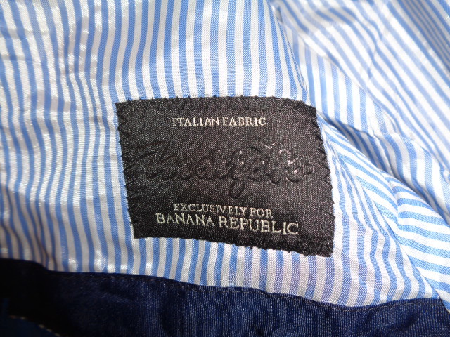 f1◆BANANA REPUBLIC テーラードジャケット◆バナナリパブリック 36 紺 Margotto生地 モヘヤ混ウール モダンスリム 総裏 センターベント5B_画像6