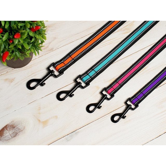 ★SALE！2000円スタート★【Mサイズ】 PHF 反射 メッシュ クッション ダブルハンドル リード ピンク 犬 ドッグリード Dog Leash_画像3