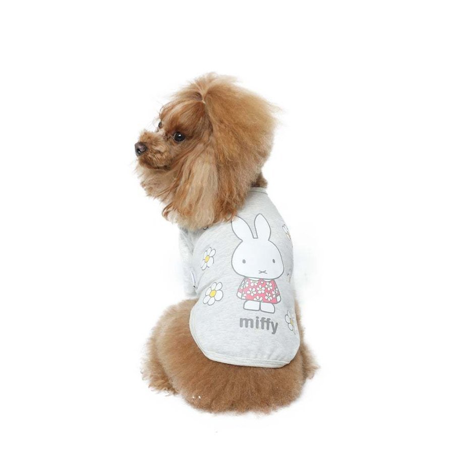 【Mサイズ】限定 ミッフィー 公式 フラワー Tシャツ グレー 花柄 犬服 ペット服 小型犬 絵本 Official Licensed Miffy Flower Tee_画像1