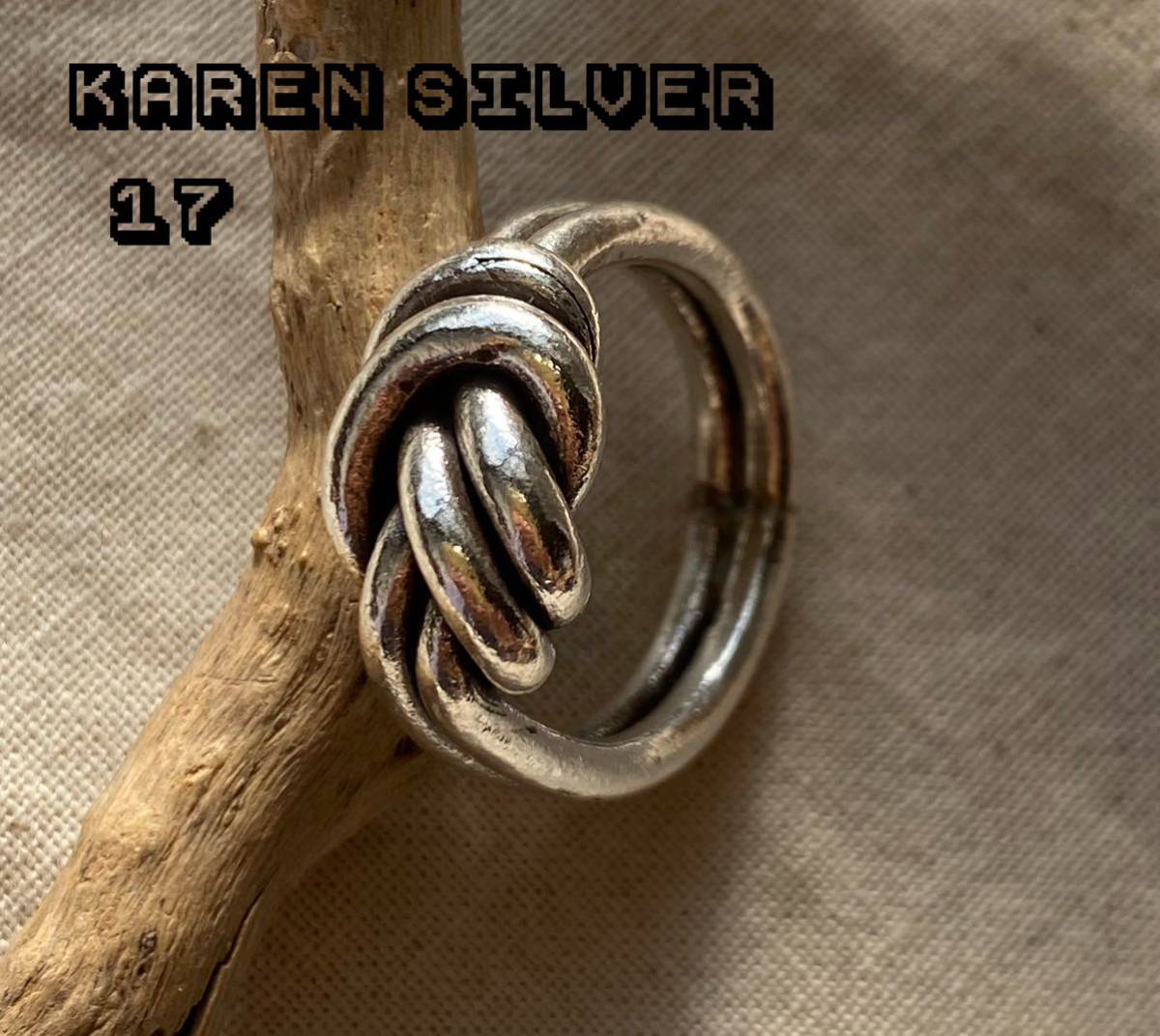 232カレン-mしい-006 カレン　Karen silver スタンプ　ハンドメイド　ネックレス　高純度　銀