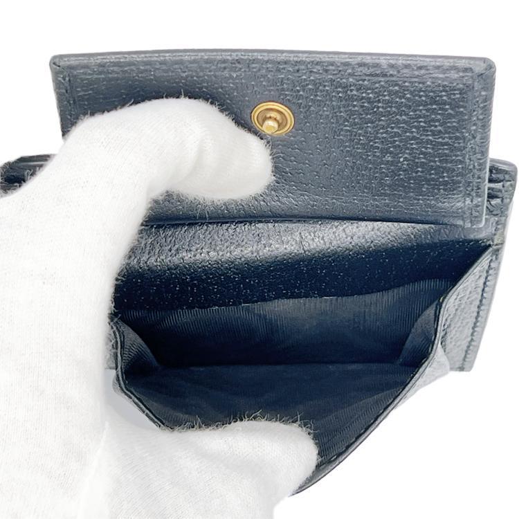 ライトニングボルト 極美品 グッチ 522915 レザー 二つ折り財布 ビー