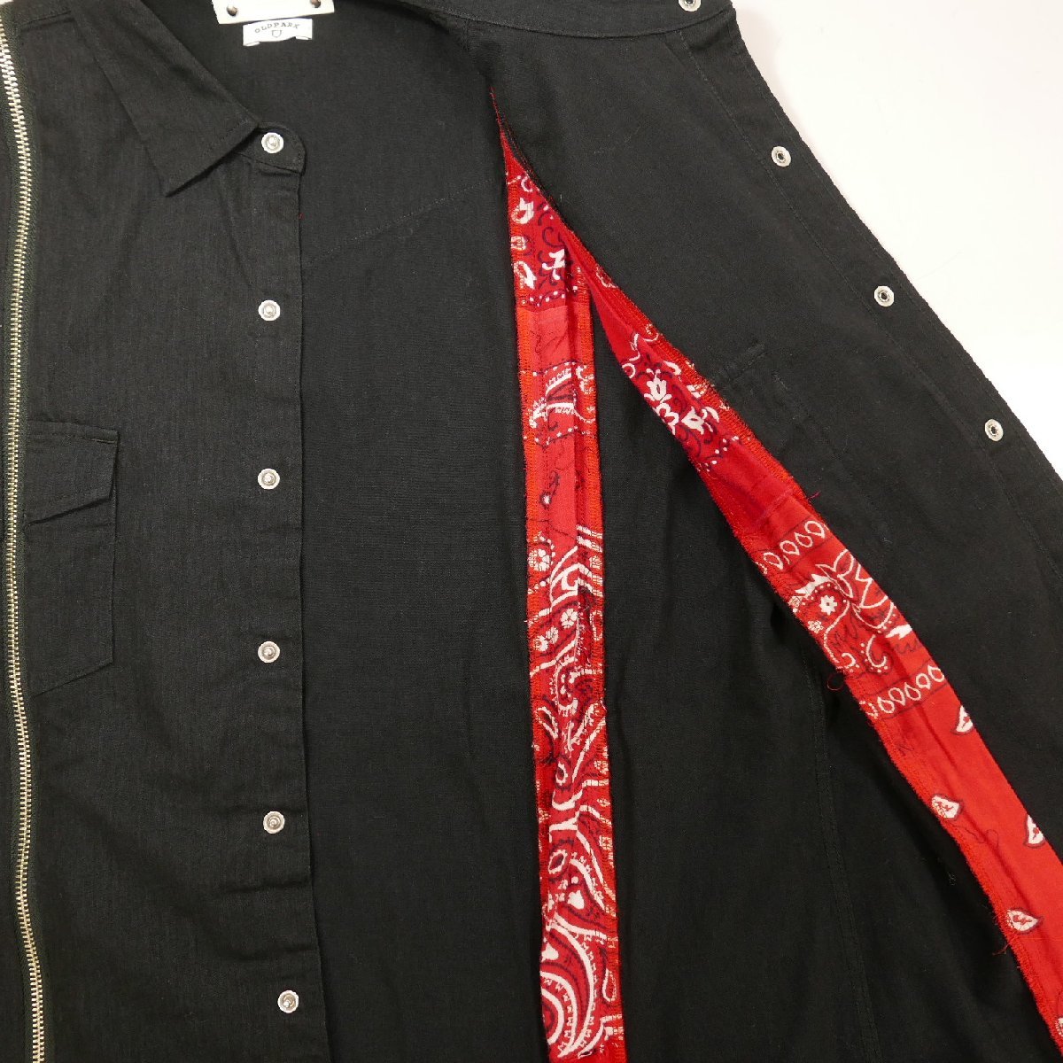 21SS OLD PARK MINEDENIM オールドパーク マインデニム Bandana Zip Denim SH メンズ 長袖シャツ バンダナ ジップ ペイズリー BLACK 3_画像4