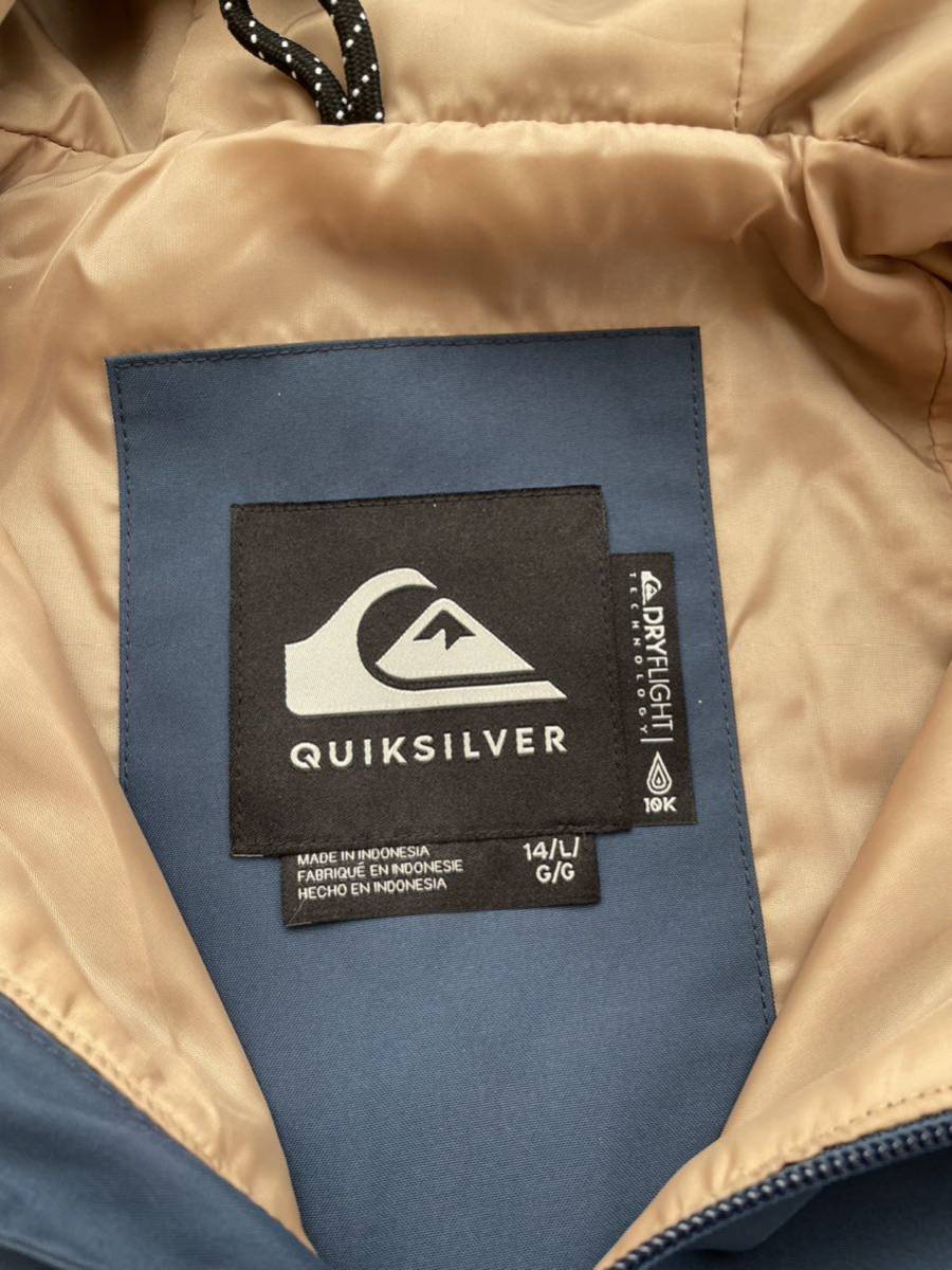 【送料無料】定価17600円 新品未使用 QUIKSILVER スキースノーウエア アノラック ジャケット 150cm 紺ベージュ 男の子 クイックシルバー_画像7