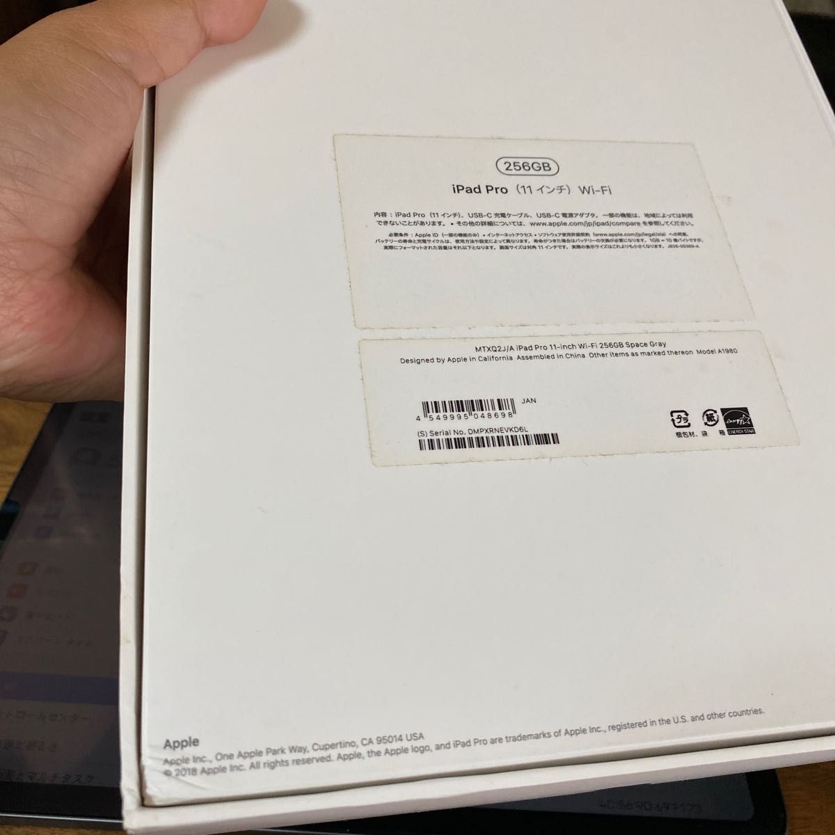 【美品】iPad Pro (11インチ,Wi-Fi,256GB) スペースグレイ(第1世代)+Apple pencil(第2世代)