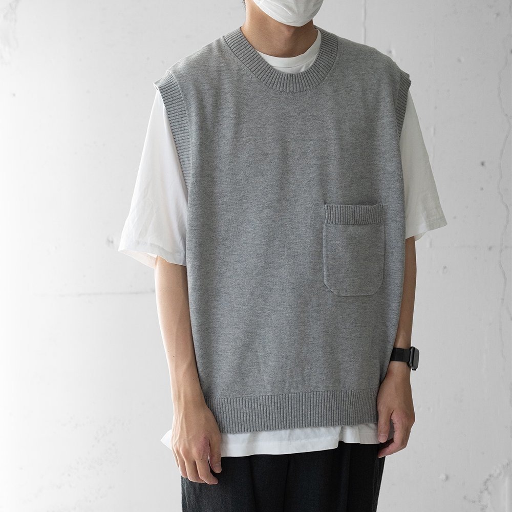 美品 22AW SAGE NATION セイジネーション IGLOO VEST S025 クルーネック ニット ベスト オーバーサイズ 灰 グレー サイズL 123Nの画像9