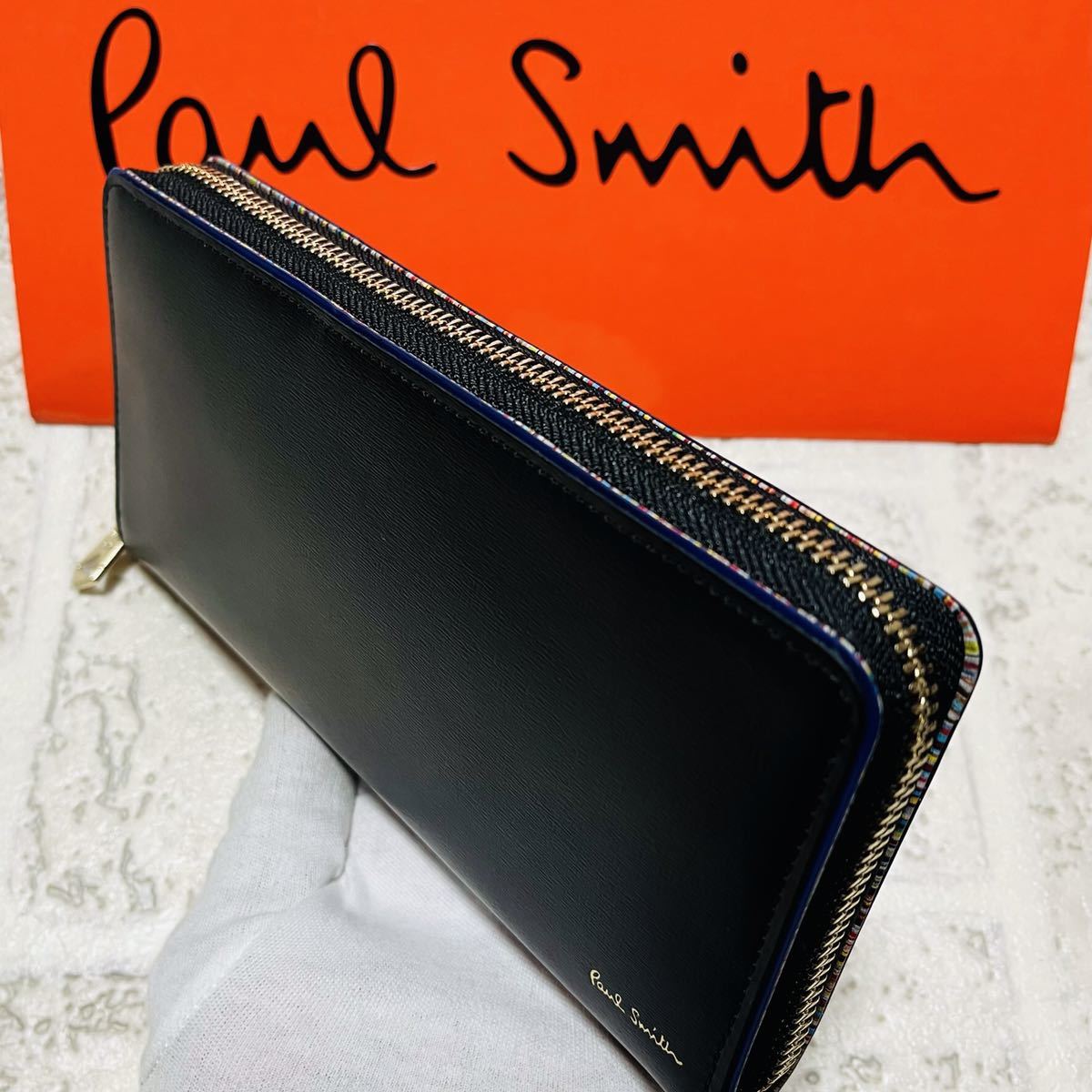 PAUL SMITH ポールスミス 二つ折り長財布 スワールストライプ-