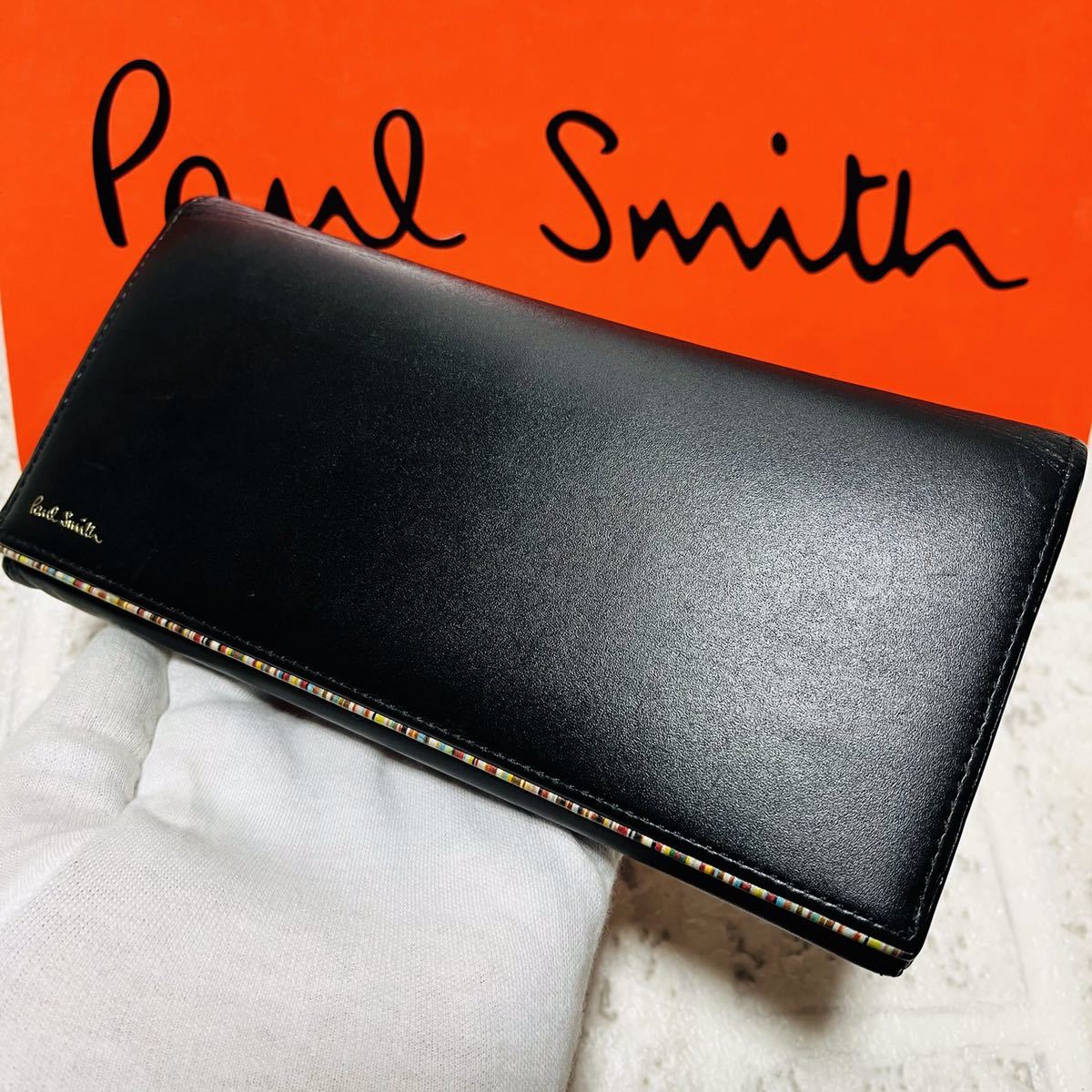 5☆好評 ポールスミス 二つ折り財布 ラブレター ブラック PaulSmith