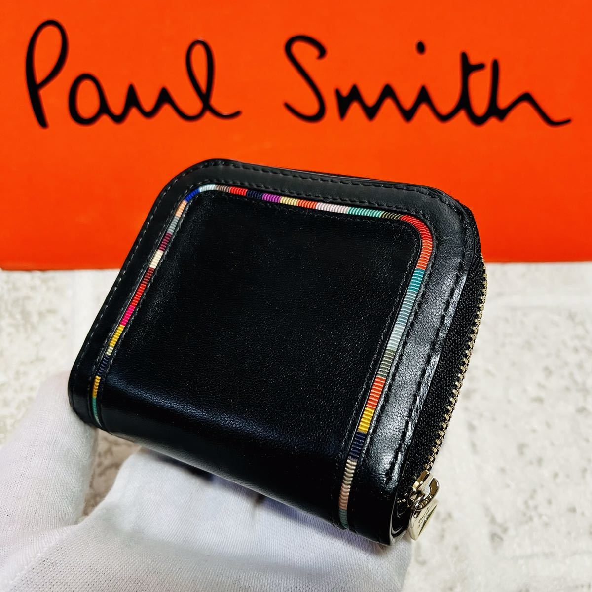 PAUL SMITH ポールスミス 二つ折り長財布 スワールストライプ-