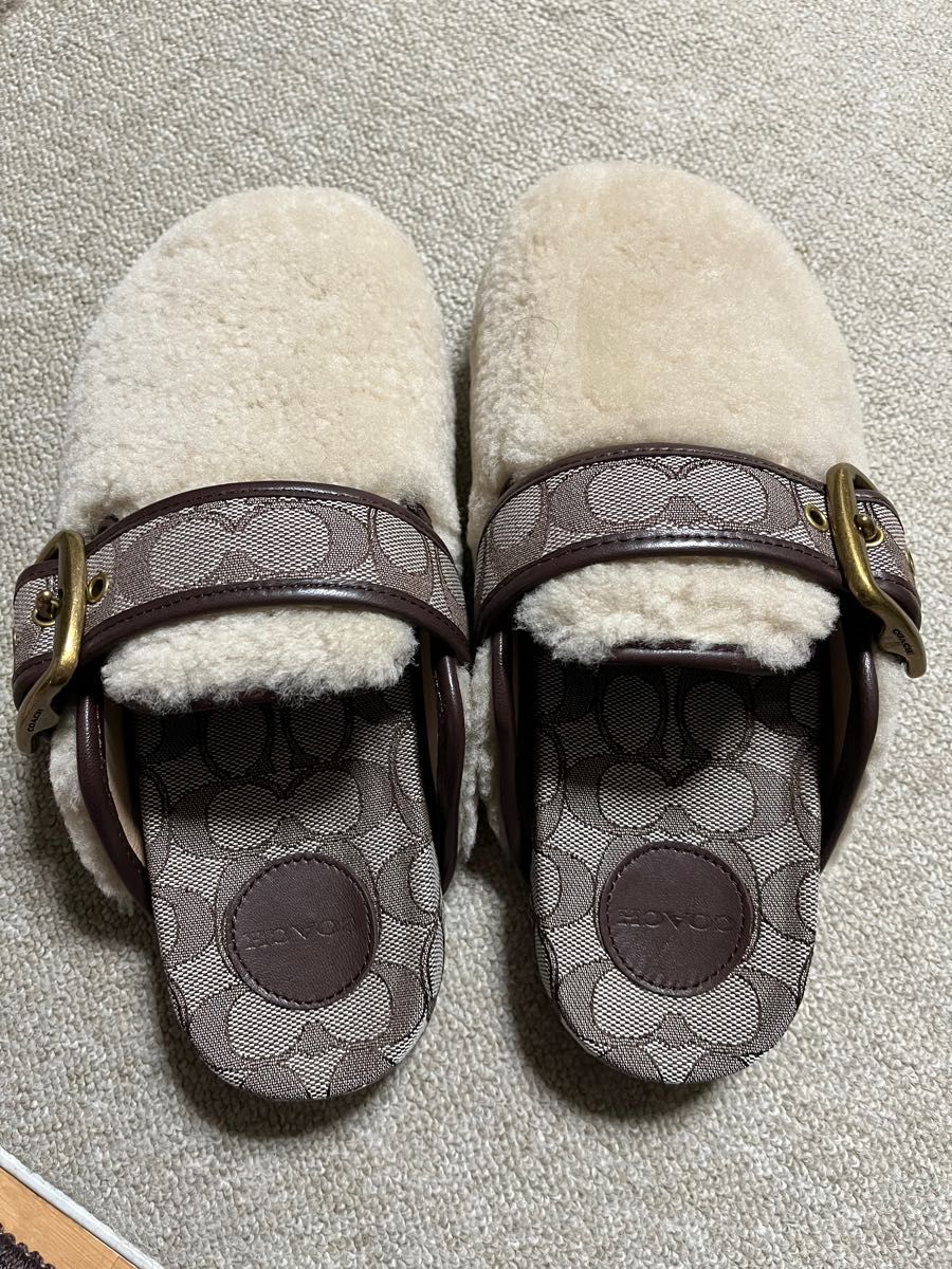 coach コーチ シアリング クロッグ ボア サンダル|PayPayフリマ