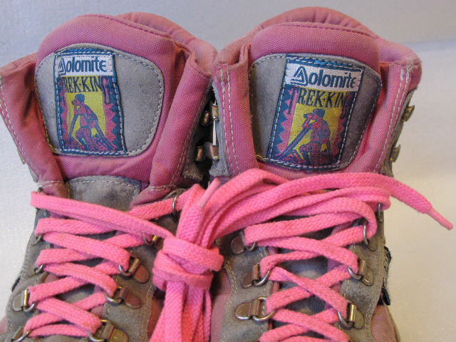 イタリア製 AOLOMITE GORETEX ゴアテックス トレッキングシューズ 登山靴 ピンク/グレイ アウトドア ビンテージ ビブラムソール_画像5
