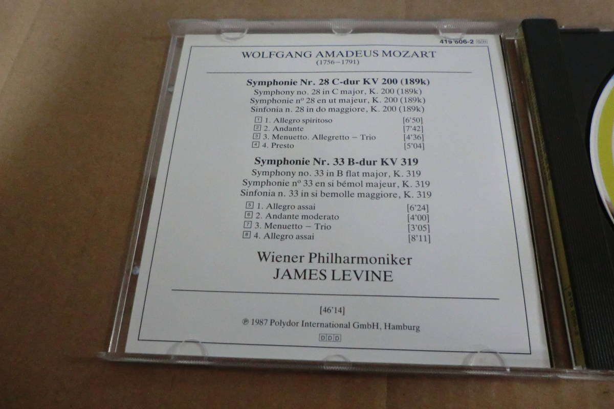 　【良音西独盤】　モーツァルト/交響曲第28・33番　ジェイムス゜・レヴァイン指揮ウィーン・フィル　[1984&1986年]　⑬_画像3