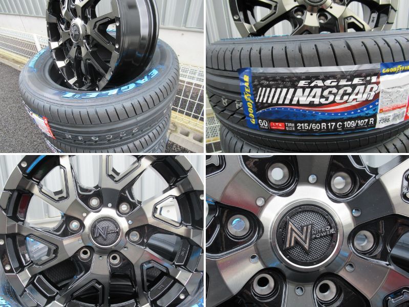 NITRO POWER DERINGER 17x6.5J +48 6-139.7 BMP/BC NASCAR 215/60R17セット E25 E26 NV350 キャラバン_画像3