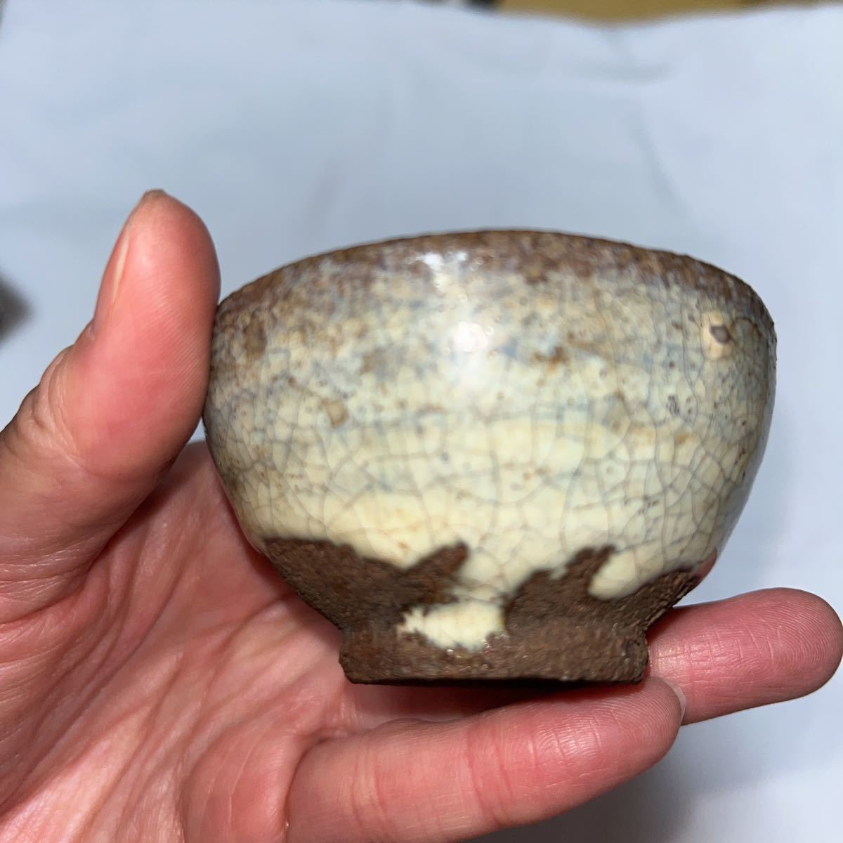 No.5斑唐津盃 桃山時代~江戸時代前期 古唐津 発掘伝世品 松浦系大川原