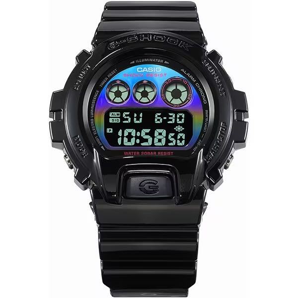 新製品 新品 カシオ正規保証付き★G-SHOCK DW-6900RGB-1JF [Virtual Rainbow：Gamer's RGBシリーズ] デジタル メタリック 黒 メンズ腕時計_画像3