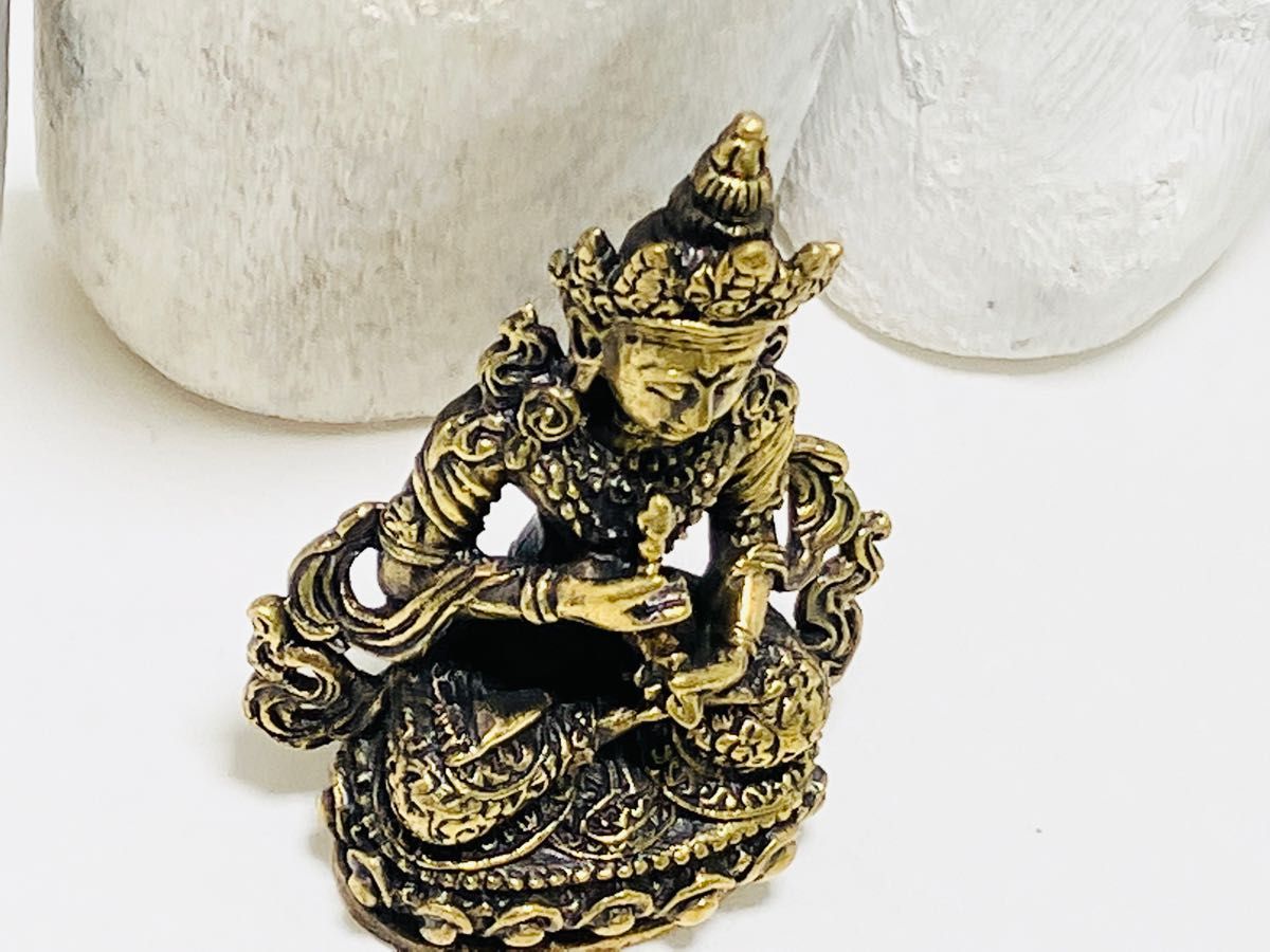 金剛薩捶菩薩（こんごうさったぼさつ）ヴァジュラ・サットヴァの置物　真鍮無垢
