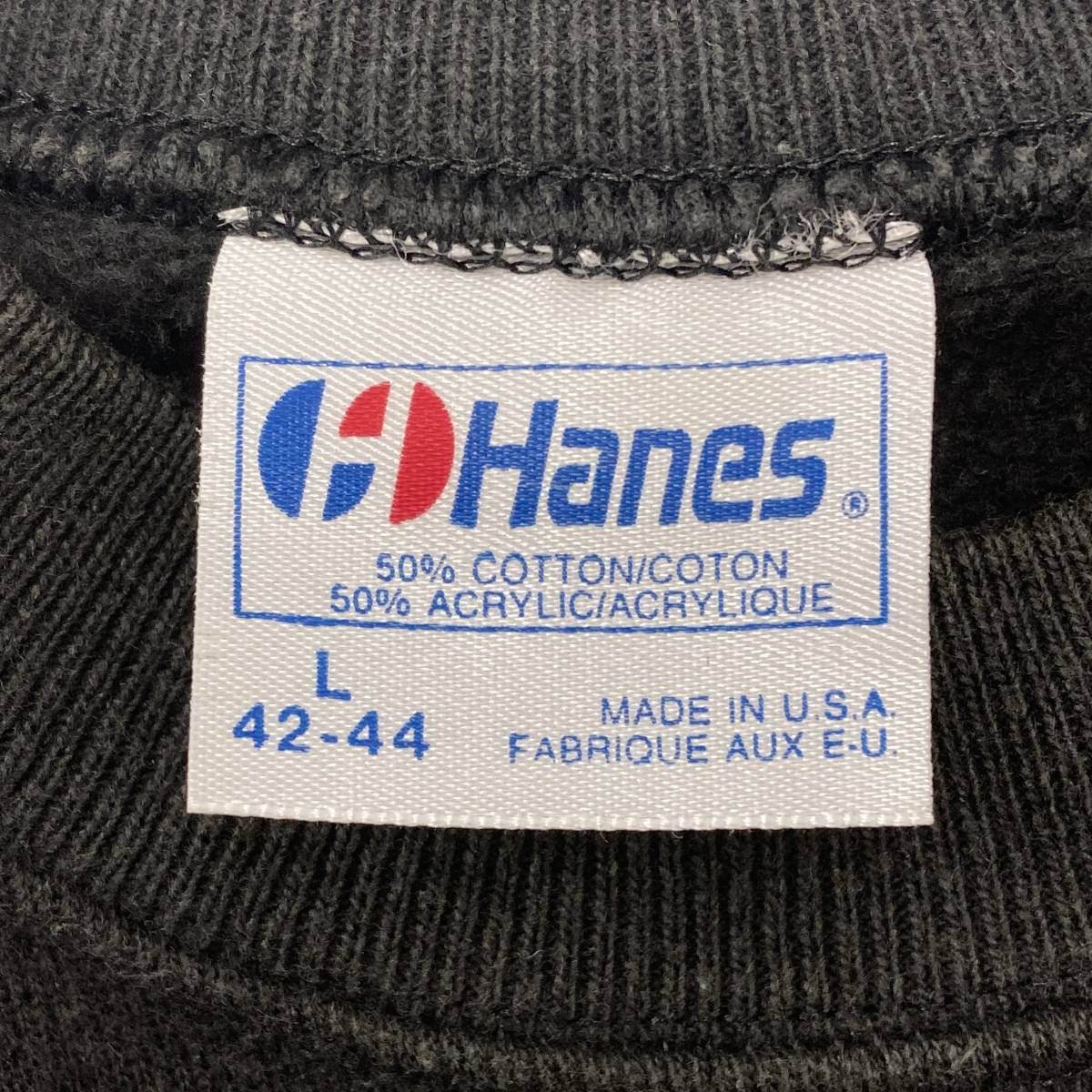 80s USA製 VANS ラグラン スウェット ブラック HANES Lサイズ バンズ ヴァンズ オールドスケート POWELL SANTACRUZ ZORLAC VINTAGE 3020037の画像4