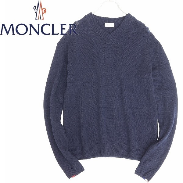 美品 国内正規品◇MONCLER モンクレール カシミヤ混 ロゴワッペン付 V