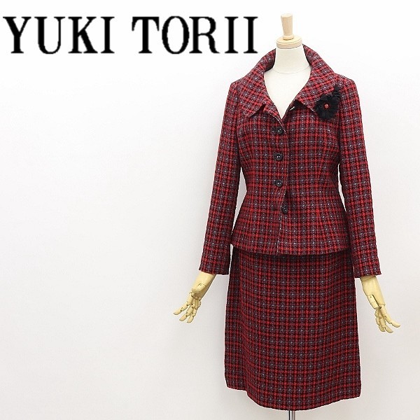 お待たせ! チェック柄 ユキトリイ TORII 美品◇YUKI ストレッチ 38