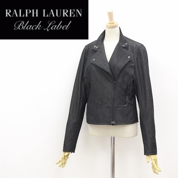 ◆RALPH LAUREN BLACK LABEL ラルフローレン ブラック レーベル ストレッチ ライダース風 ジャケット 黒 ブラック 9_画像1