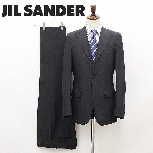 ◆JIL SANDER ジル サンダー 1釦 セットアップ スーツ チャコール 48_画像1