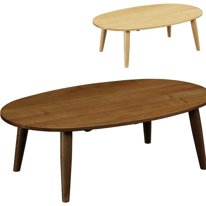 リビングテーブル ローテーブル 幅120cm 楕円 オーバル 木製 天然木 モダン センターテーブル ナチュラル_画像4