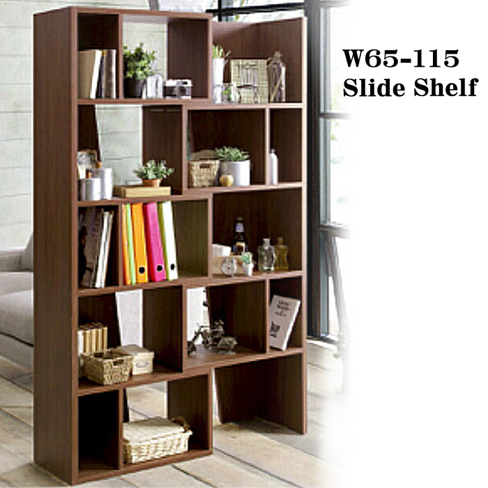  open rack display rack flexible bookcase shelf width 65cm~115cm wooden L character living storage corner natural 