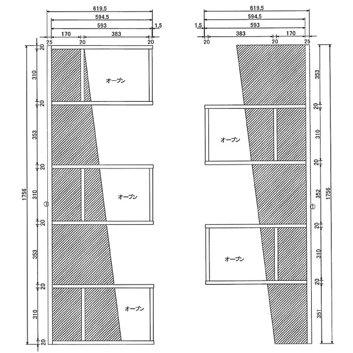オープンラック ディスプレイラック 伸縮 本棚 シェルフ 幅65cm～115cm 木製 L字 リビング収納 コーナー ナチュラル_画像6