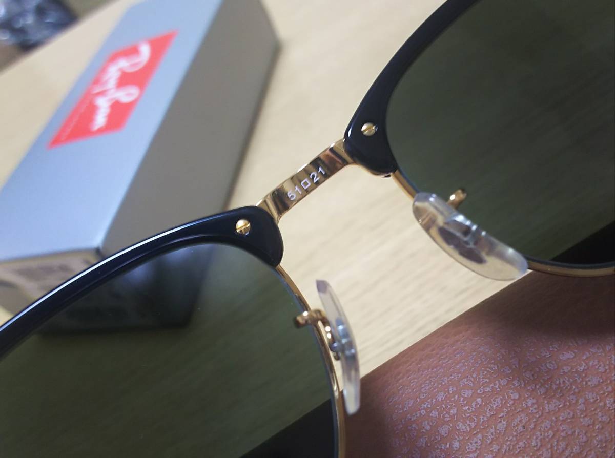  RayBan sunglasses domestic regular goods Clubmaster Ray-Ban CLUBMASTER RB3016 W0365 51 size black trying on only 