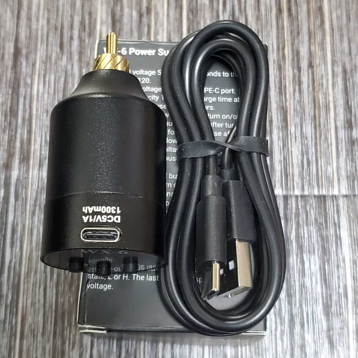 WX-6 Wireless Tattoo Power Supply RCA Black×Black タトゥー WX-6 Wireless Tattoo Power Supply RCA Black×Black タトゥー