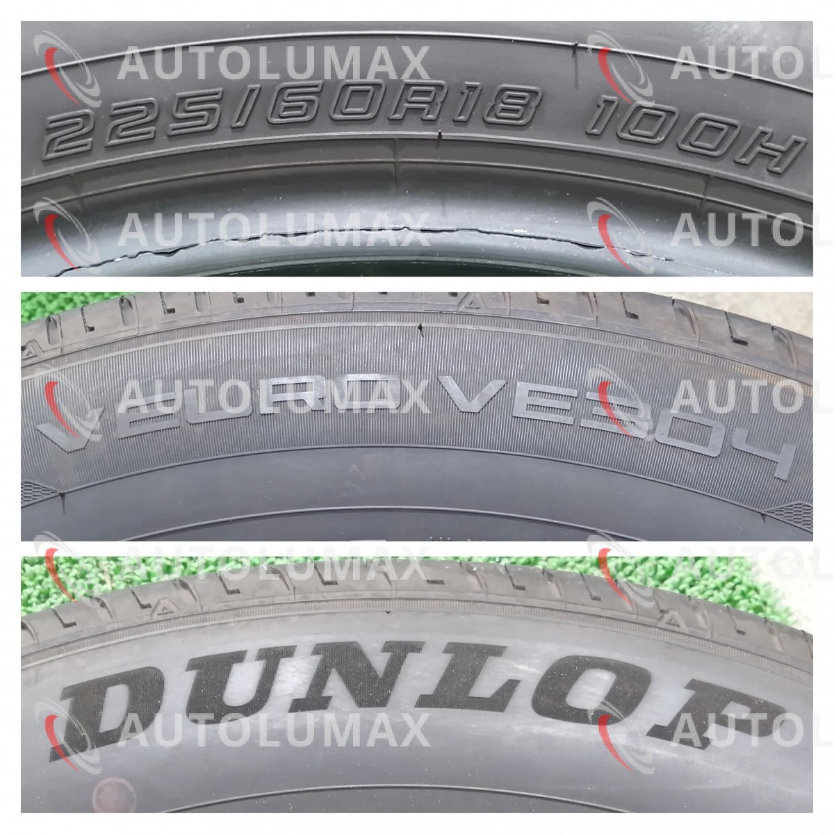 225/60R18 100H Dunlop VEURO VE304 中古 サマータイヤ 2本セット 2020年製 送料無料 225/60/18 ダンロップ U1979.Q_画像4