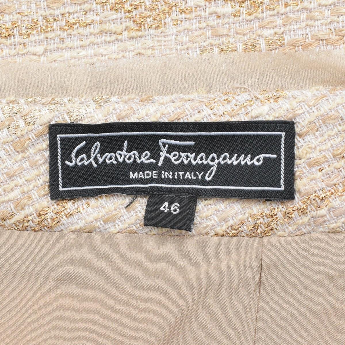 Salvatore Ferragamo Salvatore Ferragamo silk tweed skirt SIZE:46(3XL) large size [S106252]