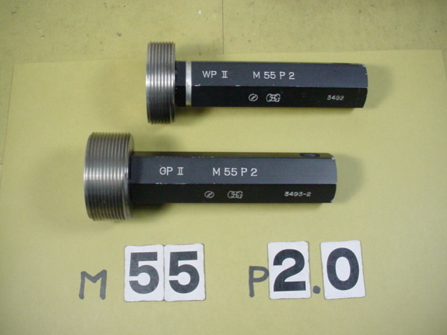 M55*2.0 GP2-WP2 ミリサイズ ネジゲージ プラグゲージ 中古品 測定器 M55*2.0 GP2-WP2 ミリサイズ ネジゲージ プラグゲージ 中古品 測定器