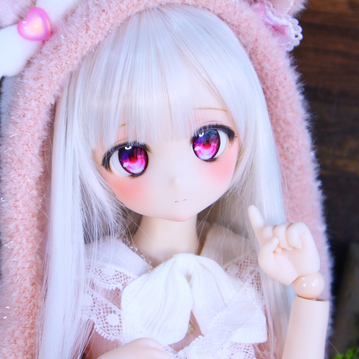 【さにさにむーん】DDH-27 カスタムヘッド　セミホワイト肌＋ディーラー様製アイ付　MDD等に　_画像4