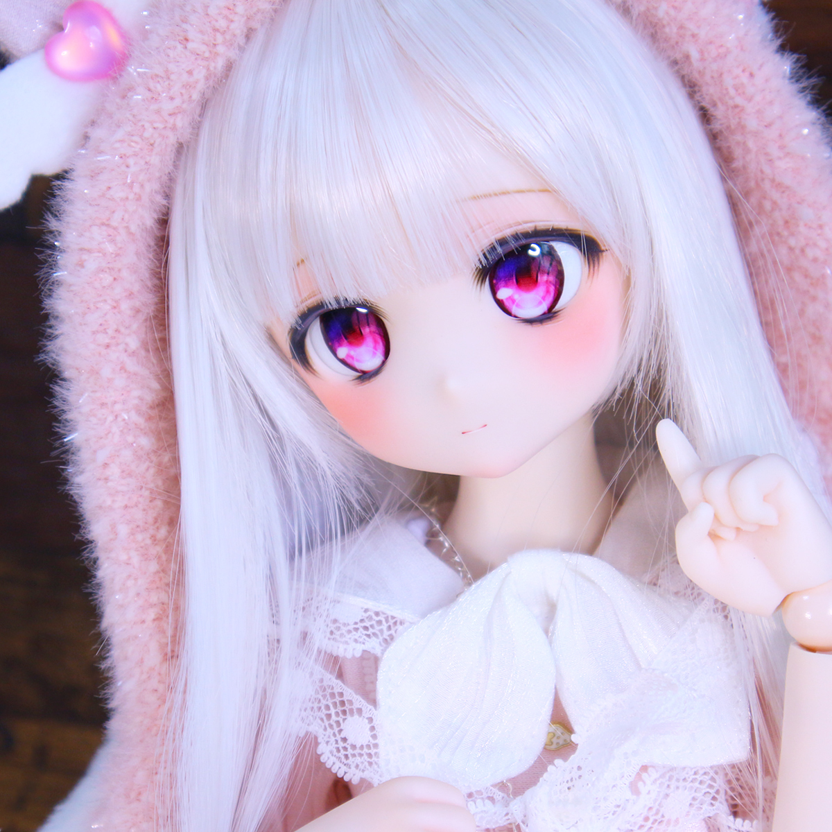 【さにさにむーん】DDH-27 カスタムヘッド　セミホワイト肌＋ディーラー様製アイ付　MDD等に　_画像2