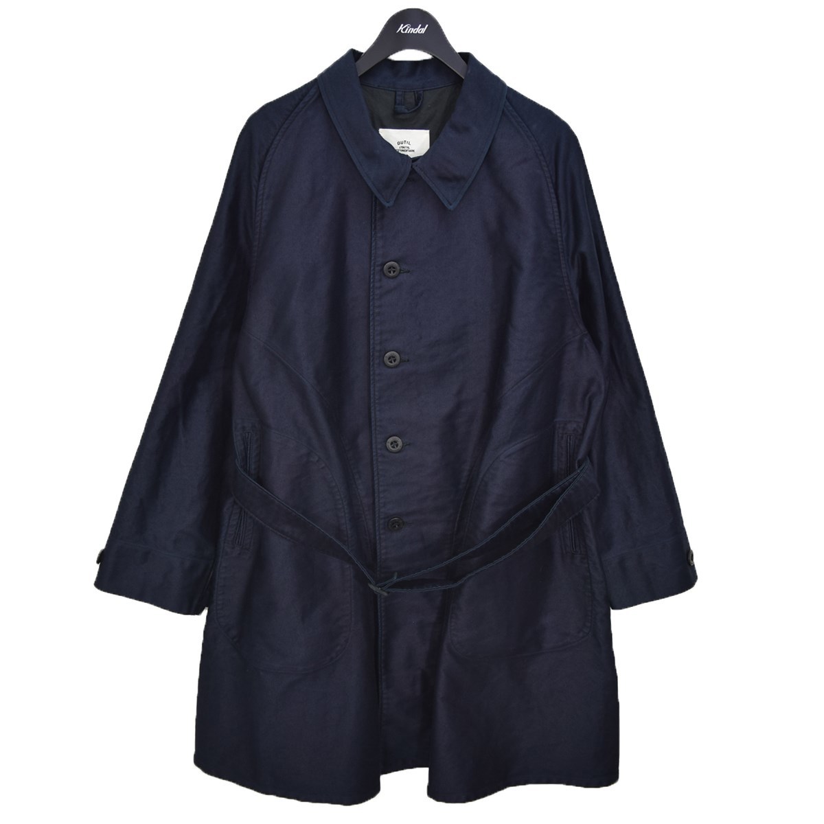 柔らかい ウティ OUTIL MANTEAU AVIGNON モールスキン ステンカラー