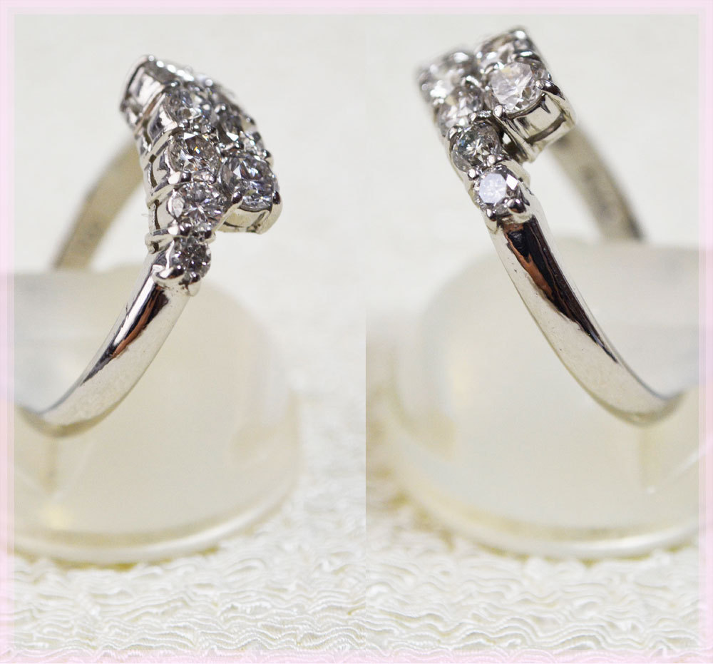 Pt900 ダイヤモンド1.0ct 10石 #12 12号 リング 指輪 豪華 ゴージャス