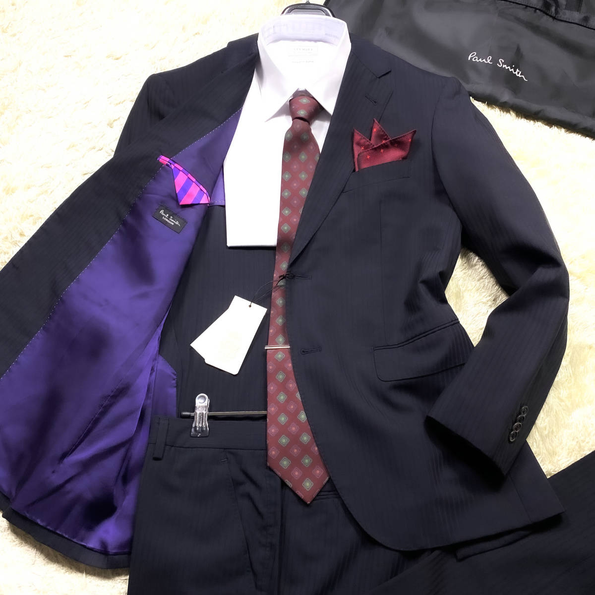 極上美品!希少XL.LL!PaulSmith スーツセットアップXL.LL~L2 裏 ...