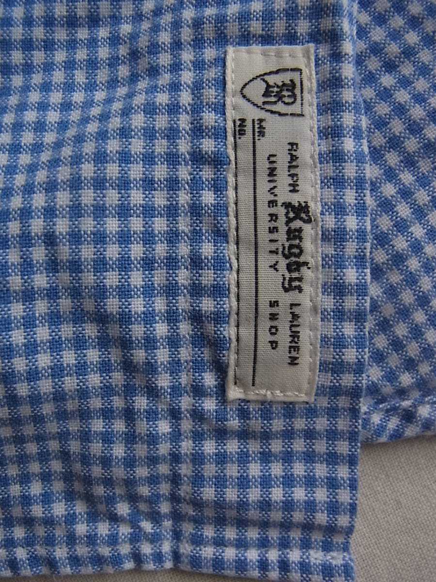 RALPH LAUREN RUGBY ラルフローレン ラグビー コットンオックス素材 ギンガムチェック柄 ボタンダウンシャツ サイズ XS