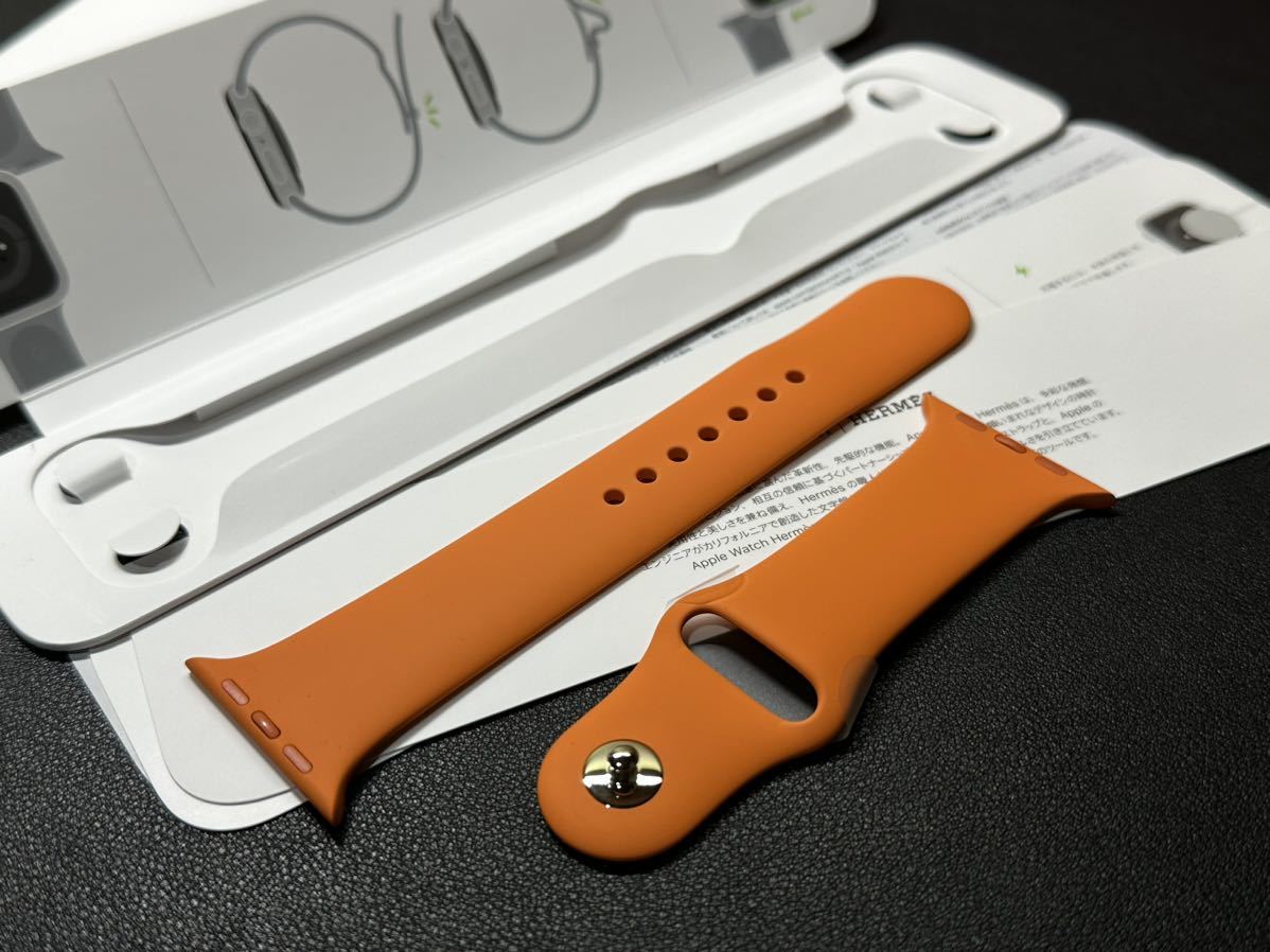 即決未使用 Apple Watch HERMES 限定 オレンジ スポーツバンド 45mm 
