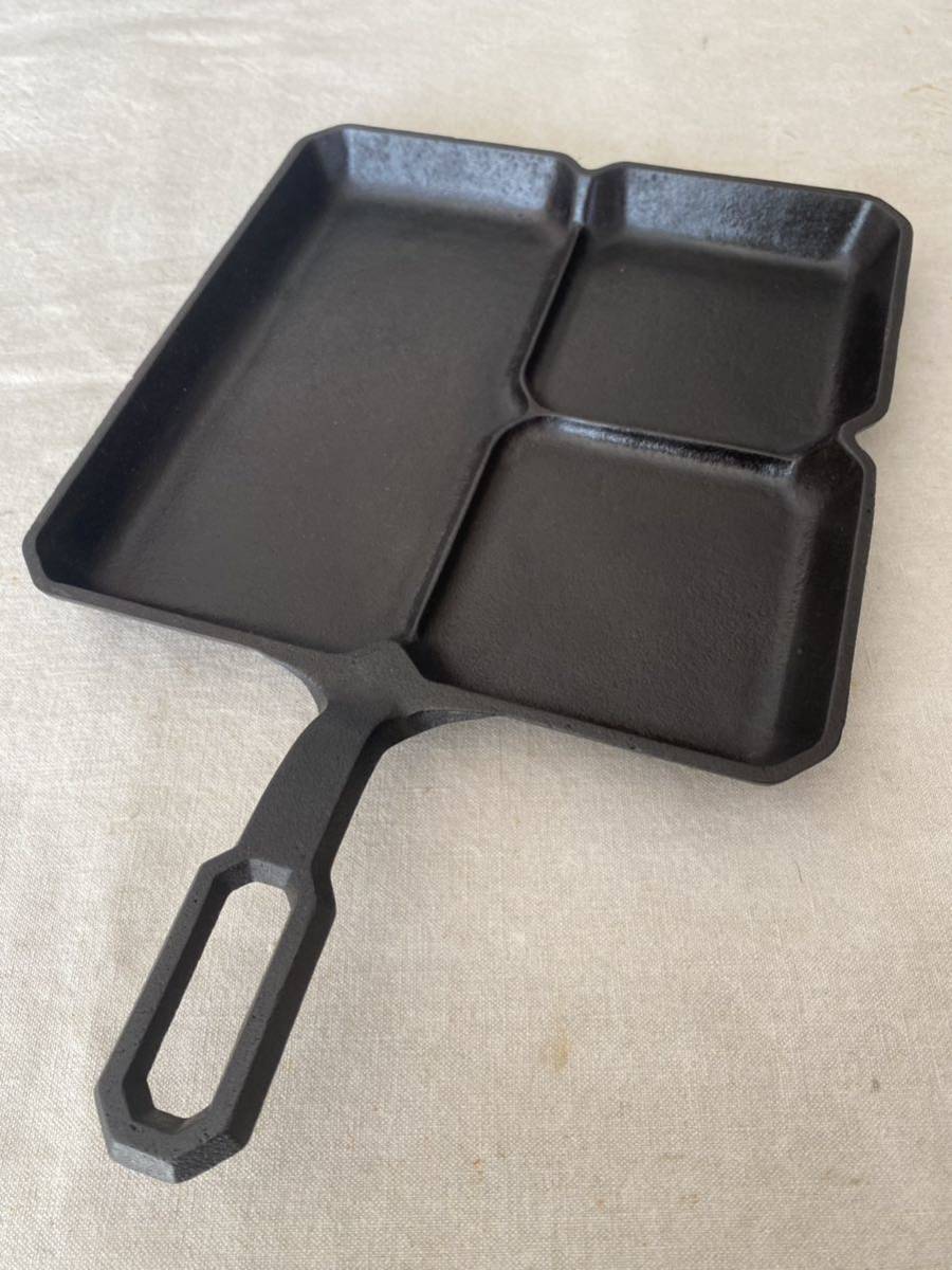 希少 40s グリスウォルド ブレックファスト スキレット ビンテージ Griswold breakfast skillet 666 スクエア キャンプギア アイアンの画像9